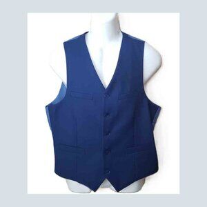 NEW Holland Esquire Suit Vest Waistcoat Navy Blue Wool Glen Plaid Men's Size 42